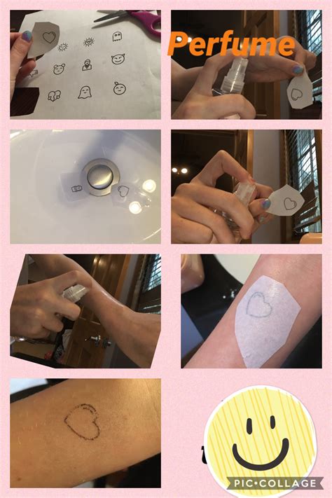 how to do a fake tattoo with paper and perfume|temporary tattoo with perfume.